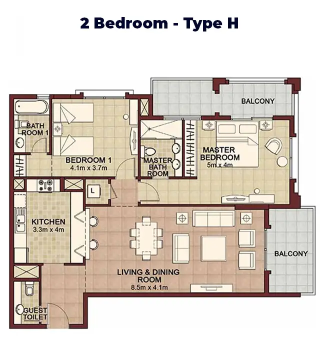 2 BR - Type H